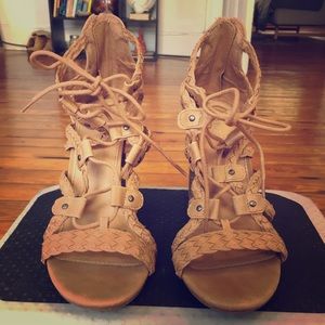 Merona lace-up heels